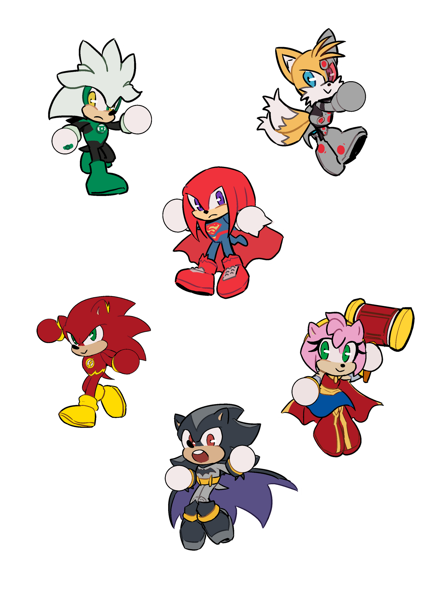 DC X SONIC CROSSOVER Sticker sheet