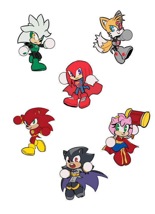 DC X SONIC CROSSOVER Sticker sheet