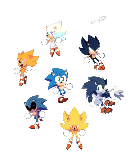 Sonic forms! Sticker sheet